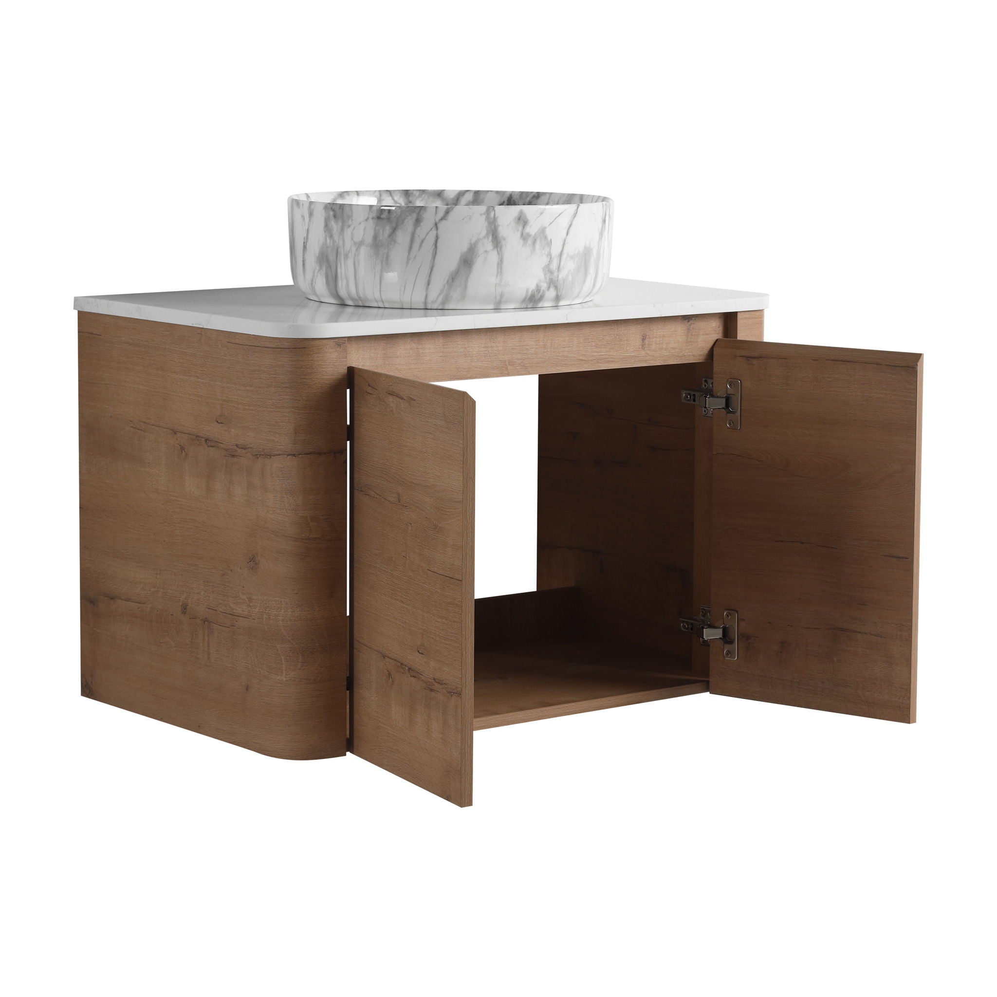 Wall Mounted Bathroom Vanity With Art Sink & 1 Soft Close Door