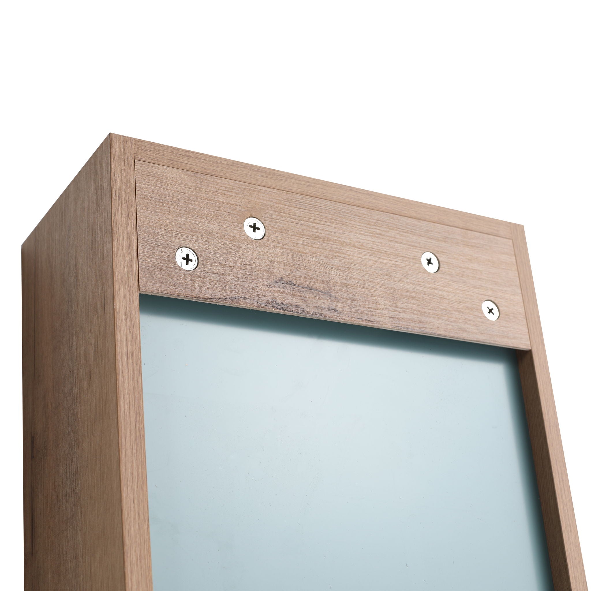 Wall Mounted Storage Cabinet With 4 Diy Accessories - Imitative Oak