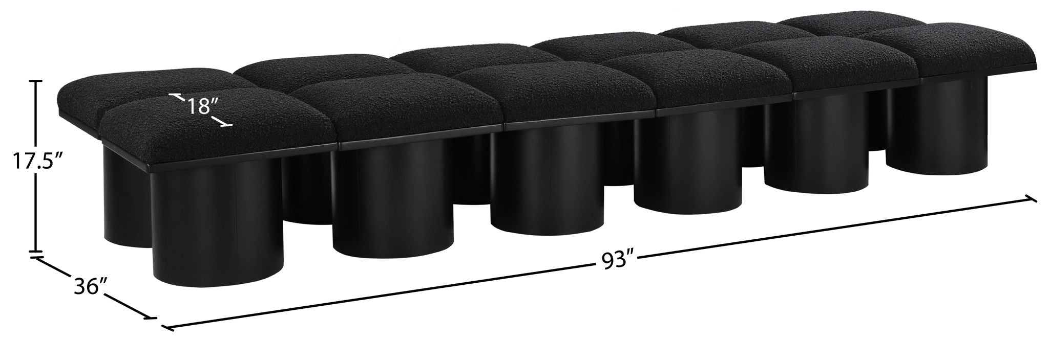 Pavilion - 12 Piece Modular Bench With Black Base