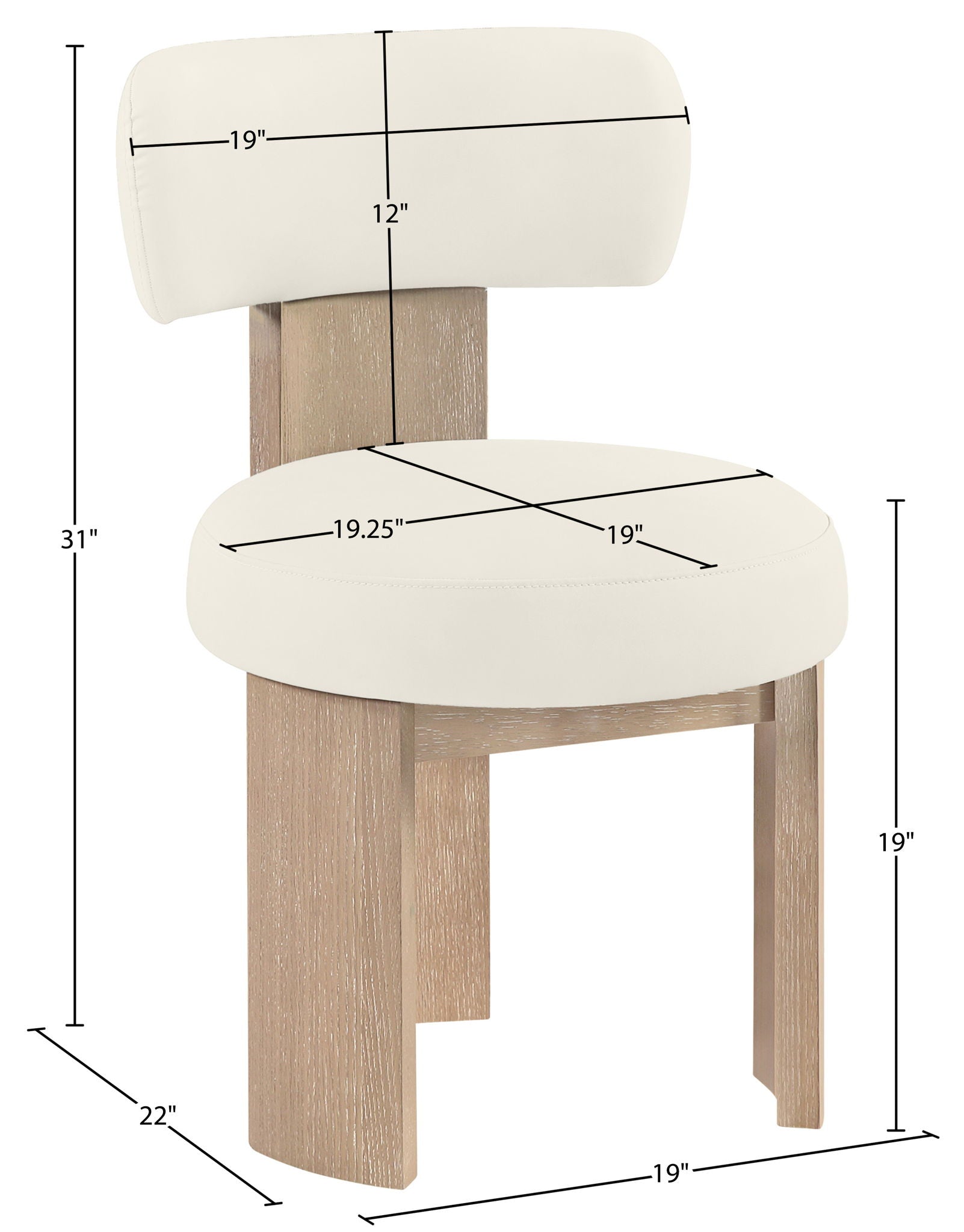 Atelier - Vegan Leather Upholstered Dining Chair (Set of 2) - Painted Natural Frame
