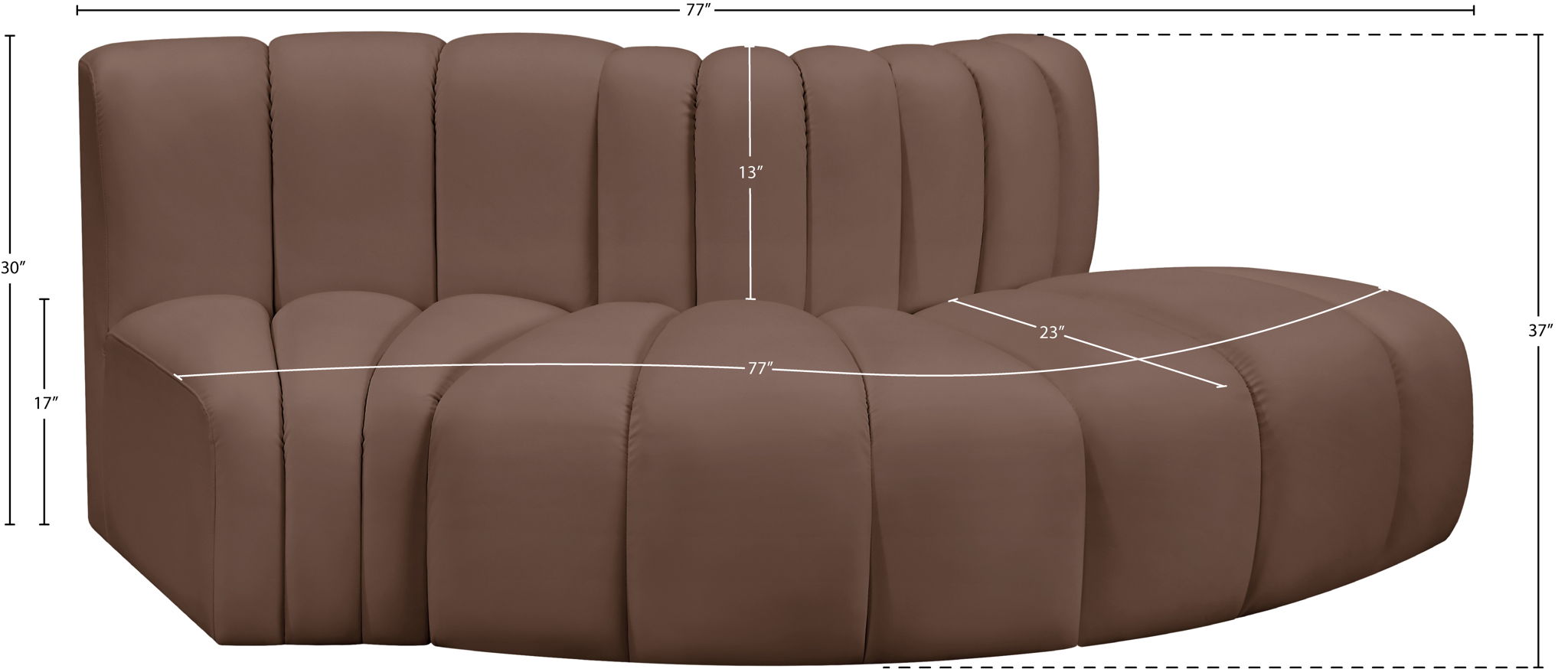 Arc - Faux Leather 3 Piece Modular Sofa