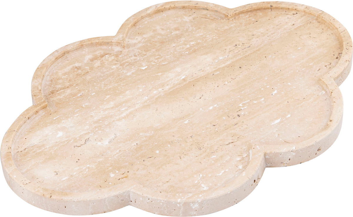 Rimini - Travertine Clover Shaped Tray - Natural
