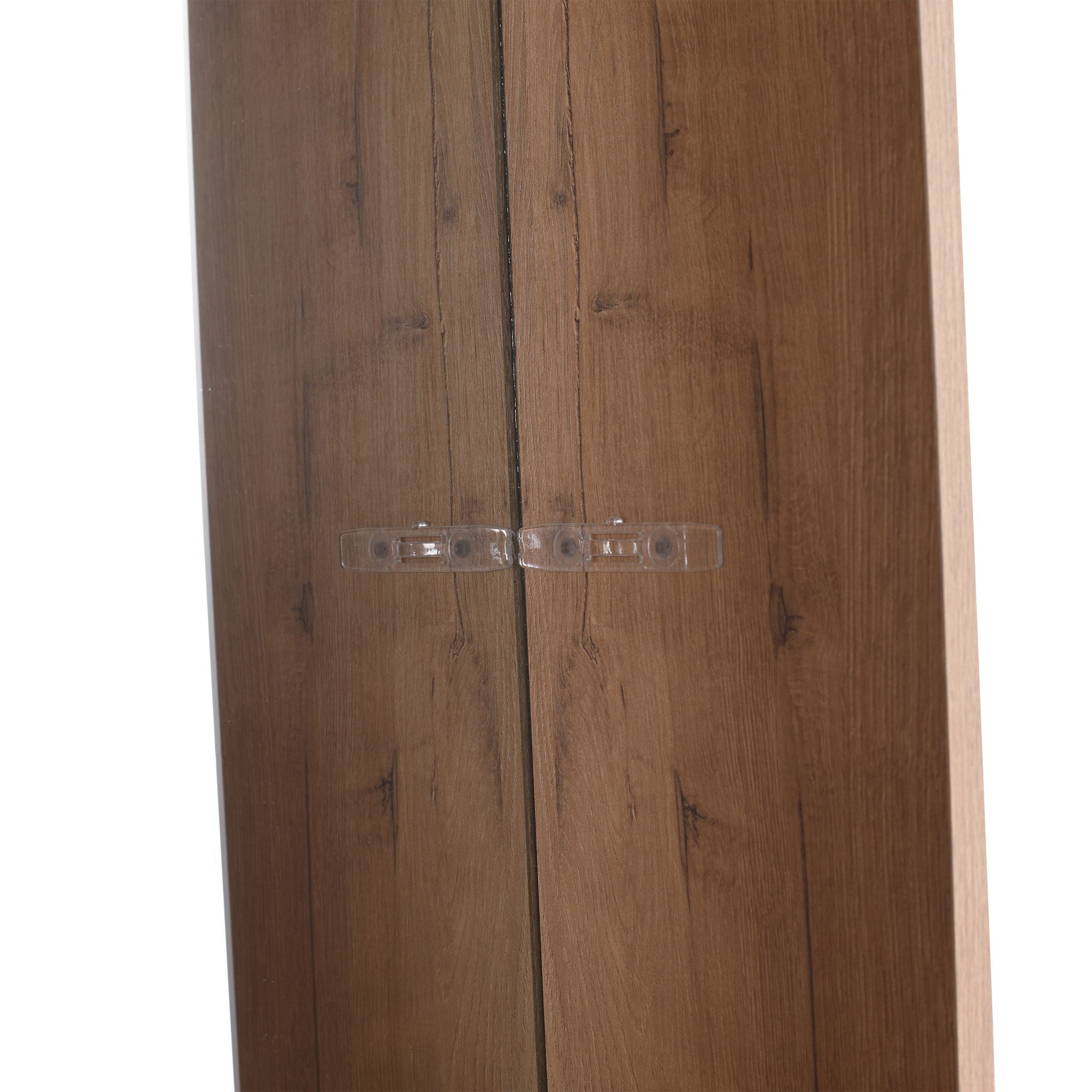 12" Wall Mounted Mirror Cabinet With Storage - Imitative Oak
