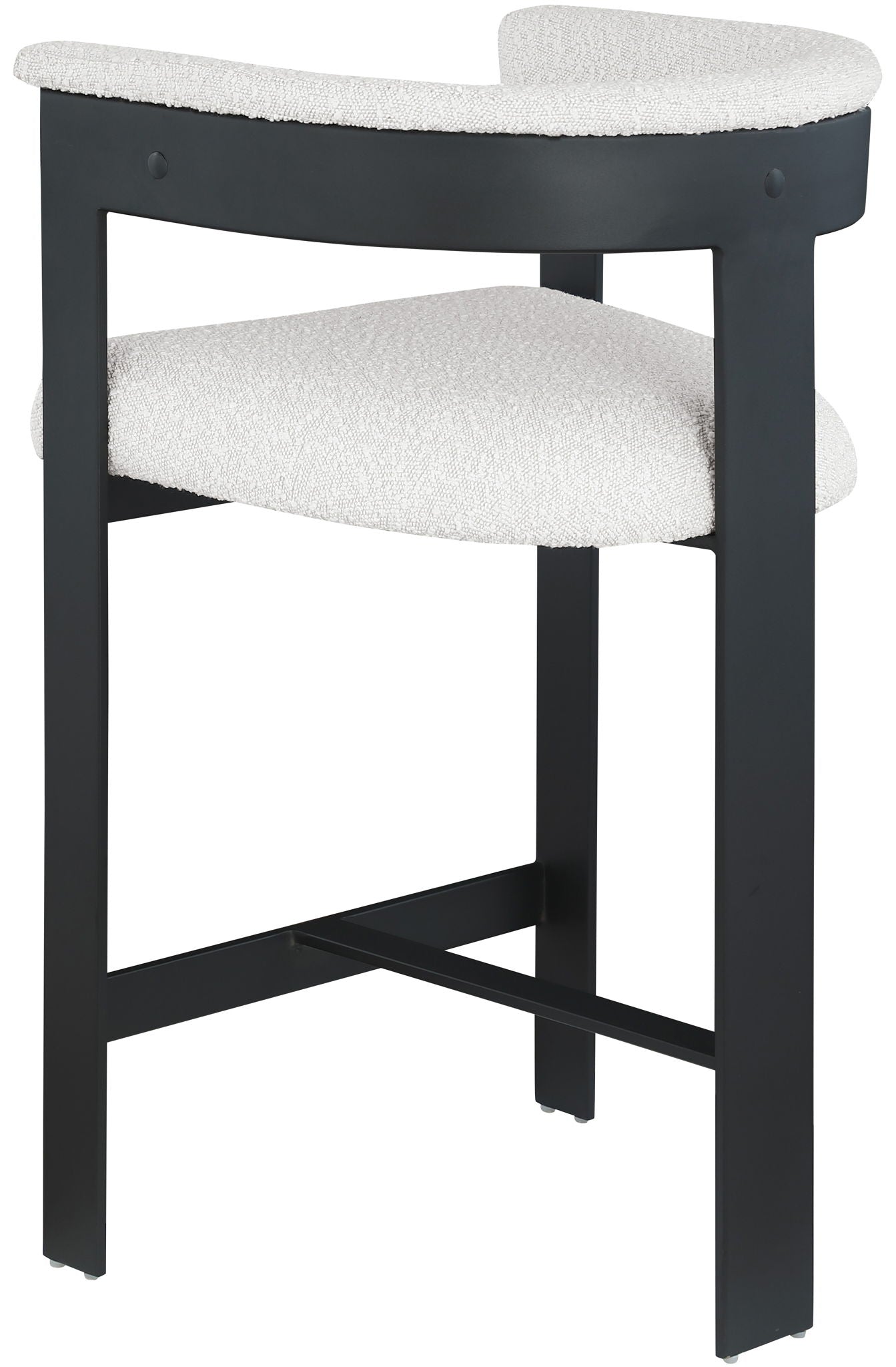 Romeo - Boucle Counter Stool With Black Base (Set of 2)