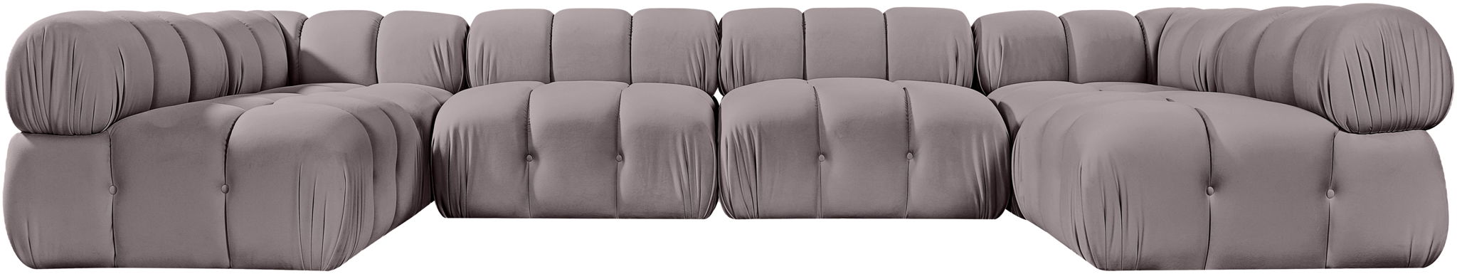 Orin - U-Shaped Velvet 6 Piece Modular Sectional