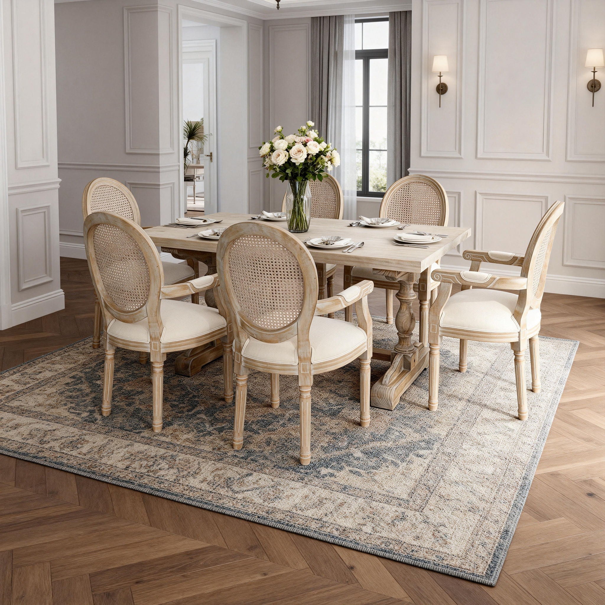 Upholstered Dining Armchair (Set of 2) - Beige