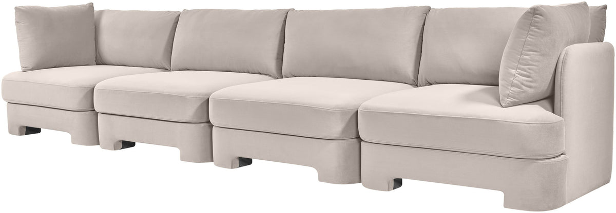 Hammond - Velvet Performance Fabric Upholstered 4 Piece Sofa