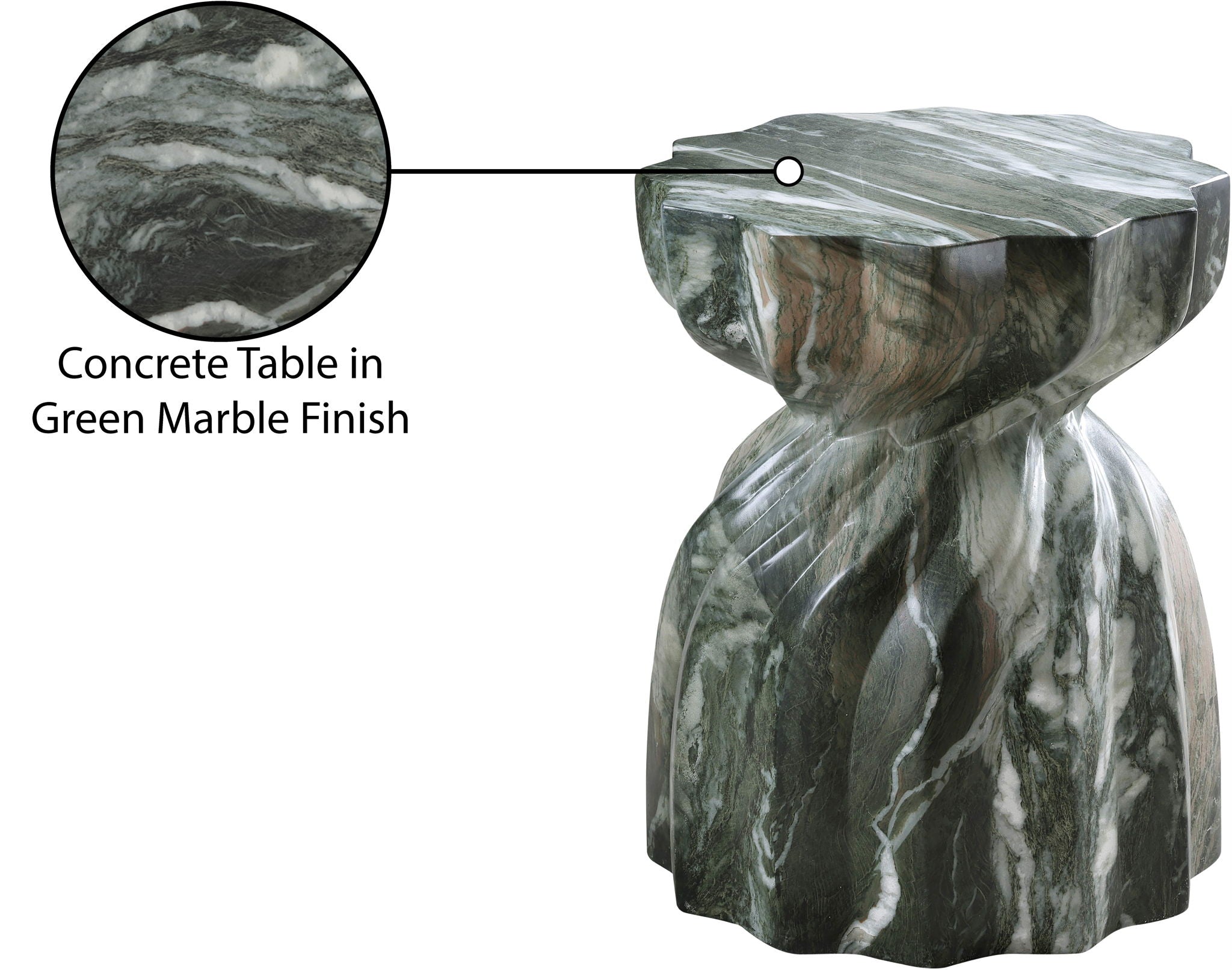 Caserta - Marble Finish Concrete End Table
