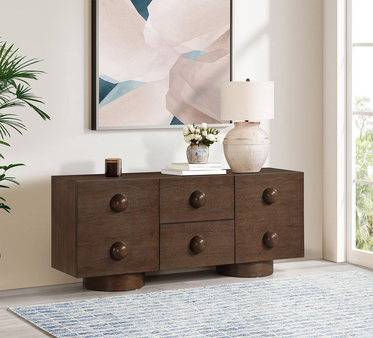 Bubble - Rubberwood with Oak Veneer Sideboard / Buffet