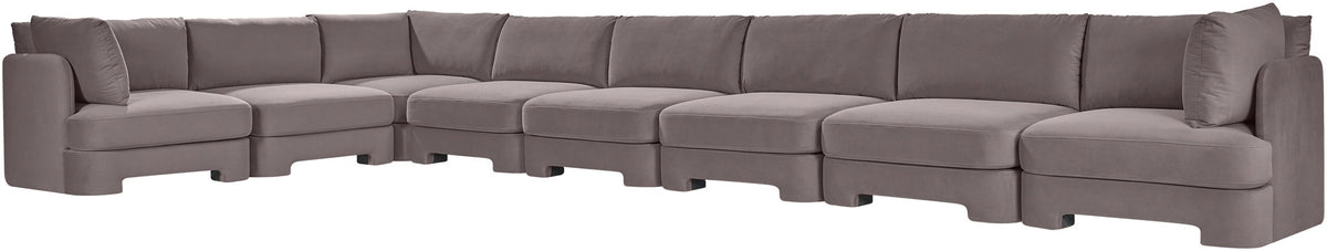 Hammond - Velvet Performance Fabric Upholstered 8 Piece L-Shaped Sectional