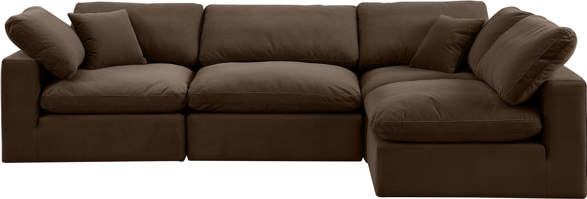 Comfy - 4 Piece Velvet Modular Armless Sectional