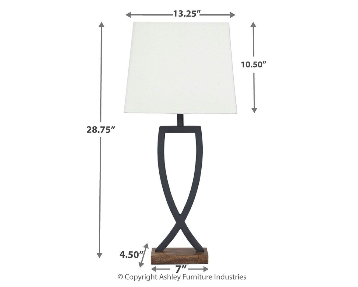Makara - Metal Table Lamp (Set of 2) - Black / Brown
