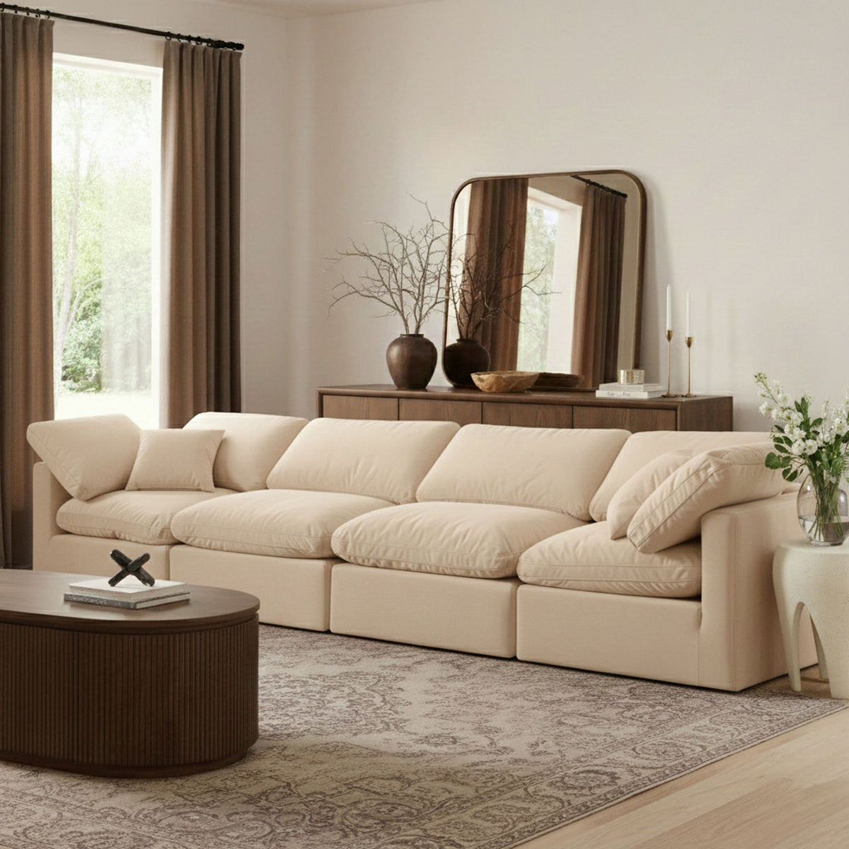 Indulge - Velvet 4 Seat Modular Sofa