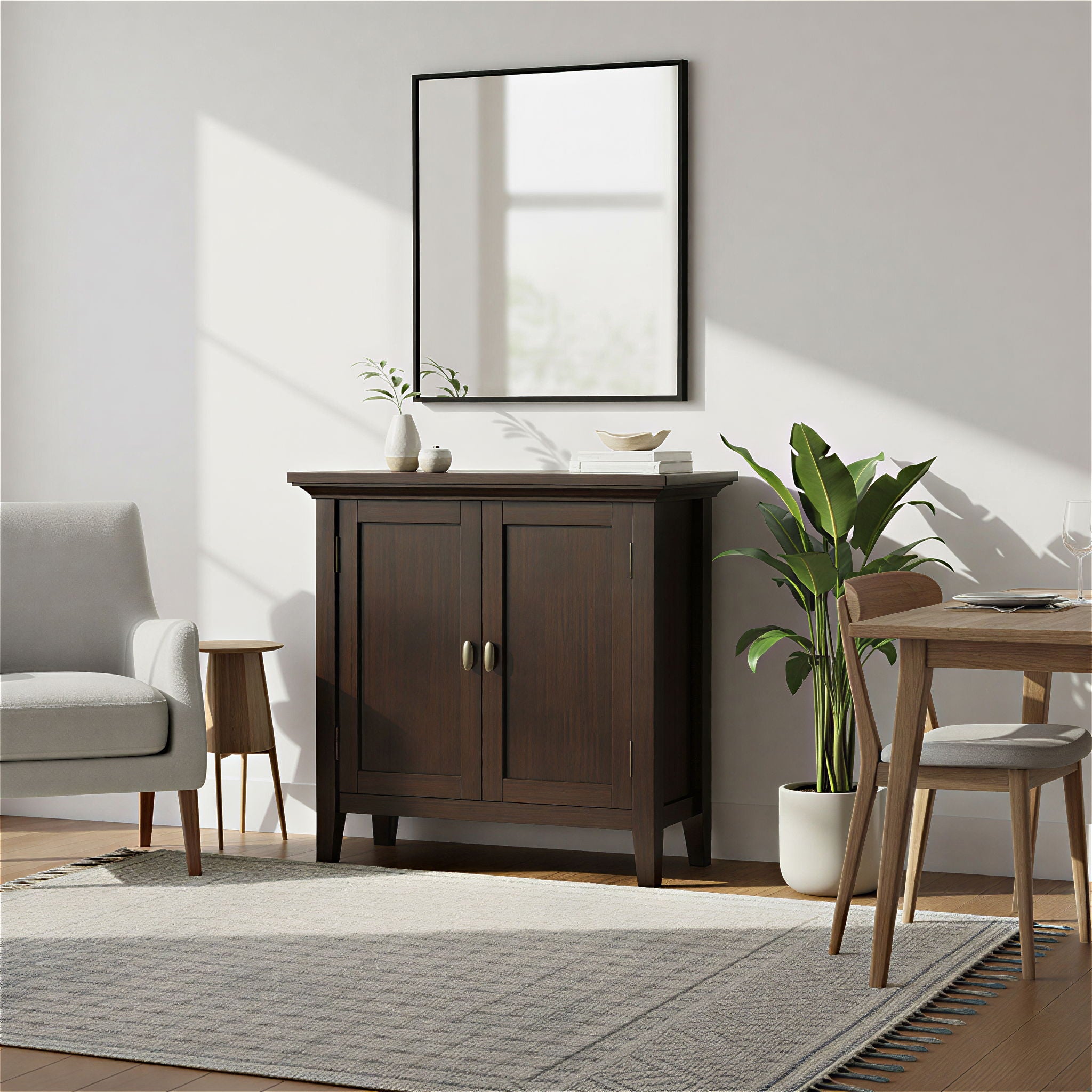 Redmond - Low Storage Cabinet - Brunette Brown