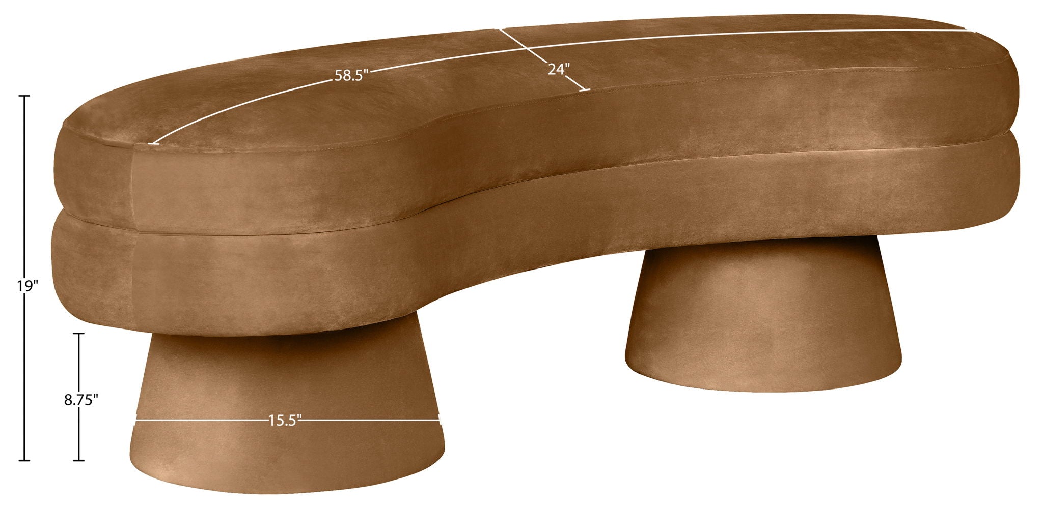 Zenna - Velvet Bench