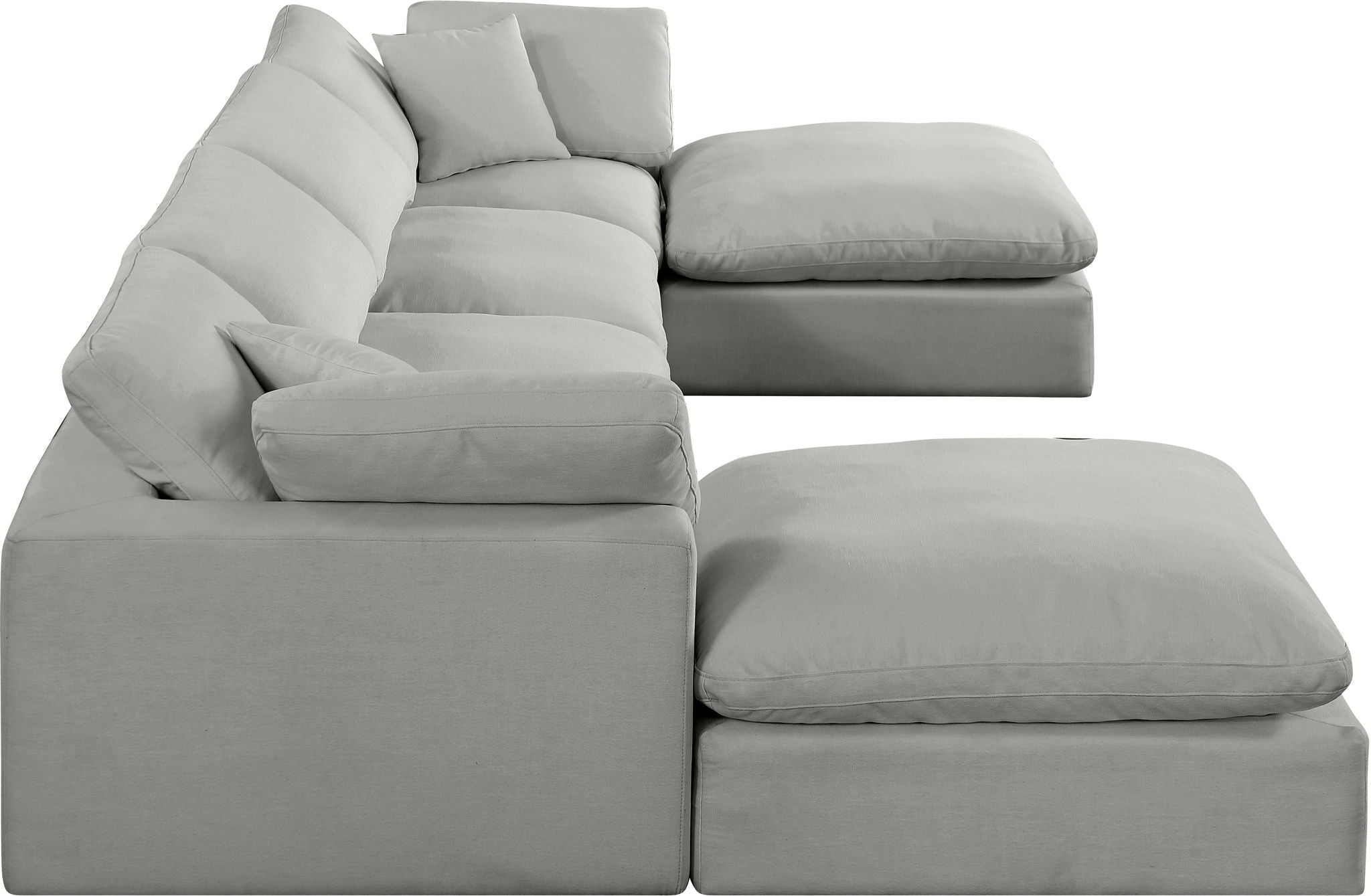 Comfy - 6 Piece Linen Modular Double Chaise Sectional