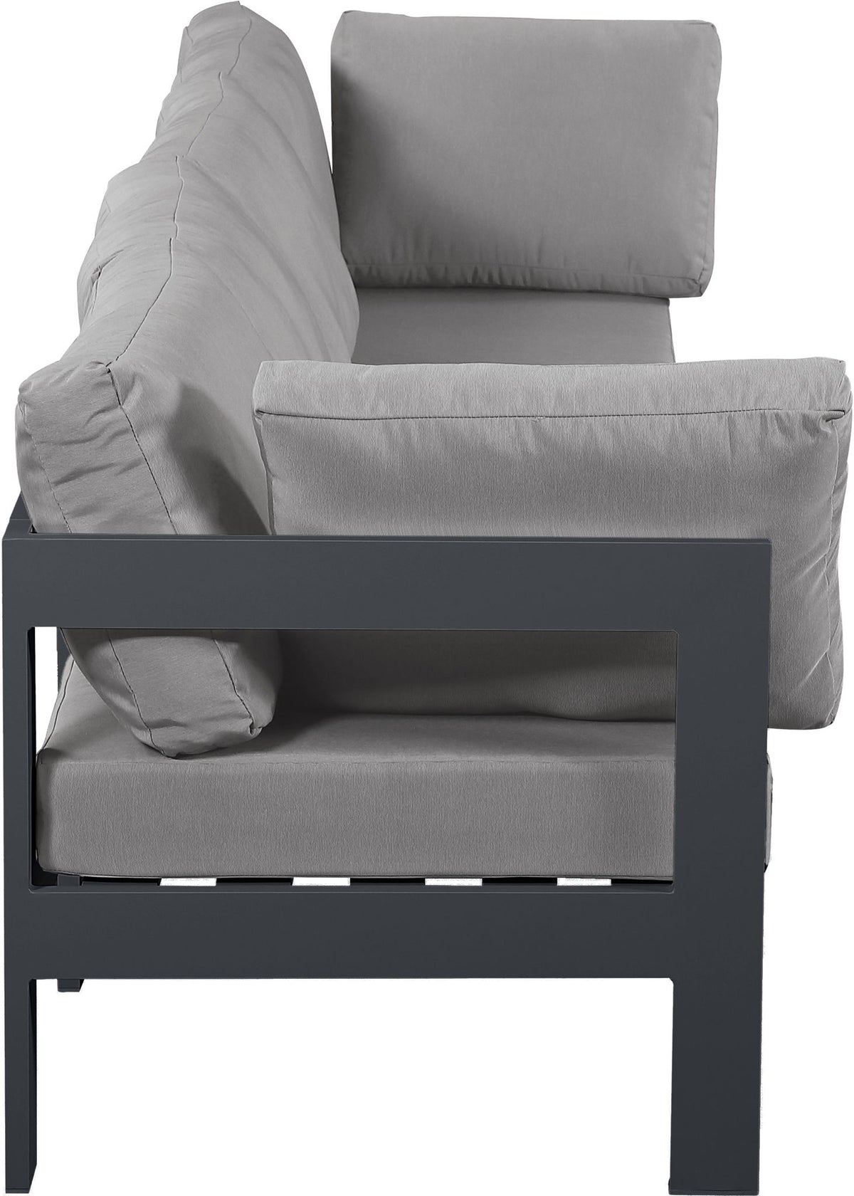 Nizuc - Outdoor Patio 4 Seat Modular Sofa With Gray Frame