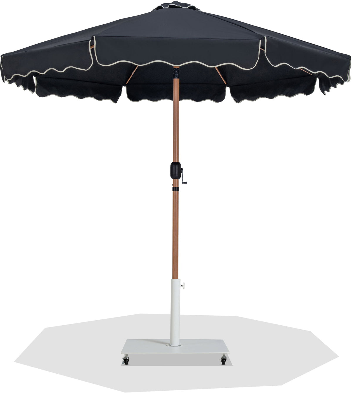 Amalfi - Aluminum Patio Umbrella - White Base / Light Brown Pole