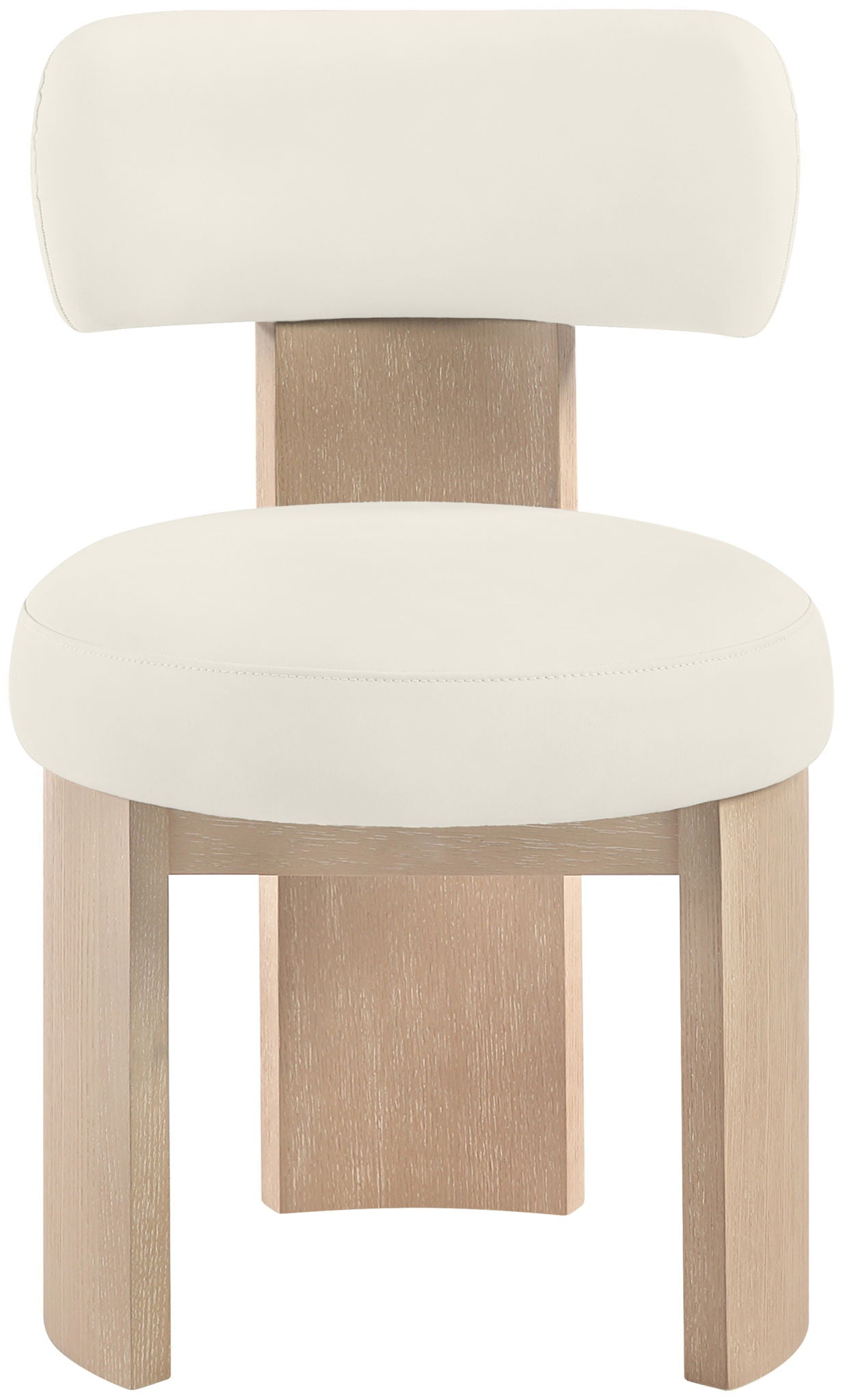 Atelier - Vegan Leather Upholstered Dining Chair (Set of 2) - Painted Natural Frame