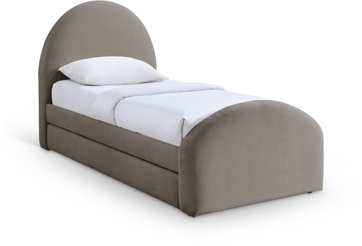 Andaz - Chenille Fabric Upholstered Trundle Bed