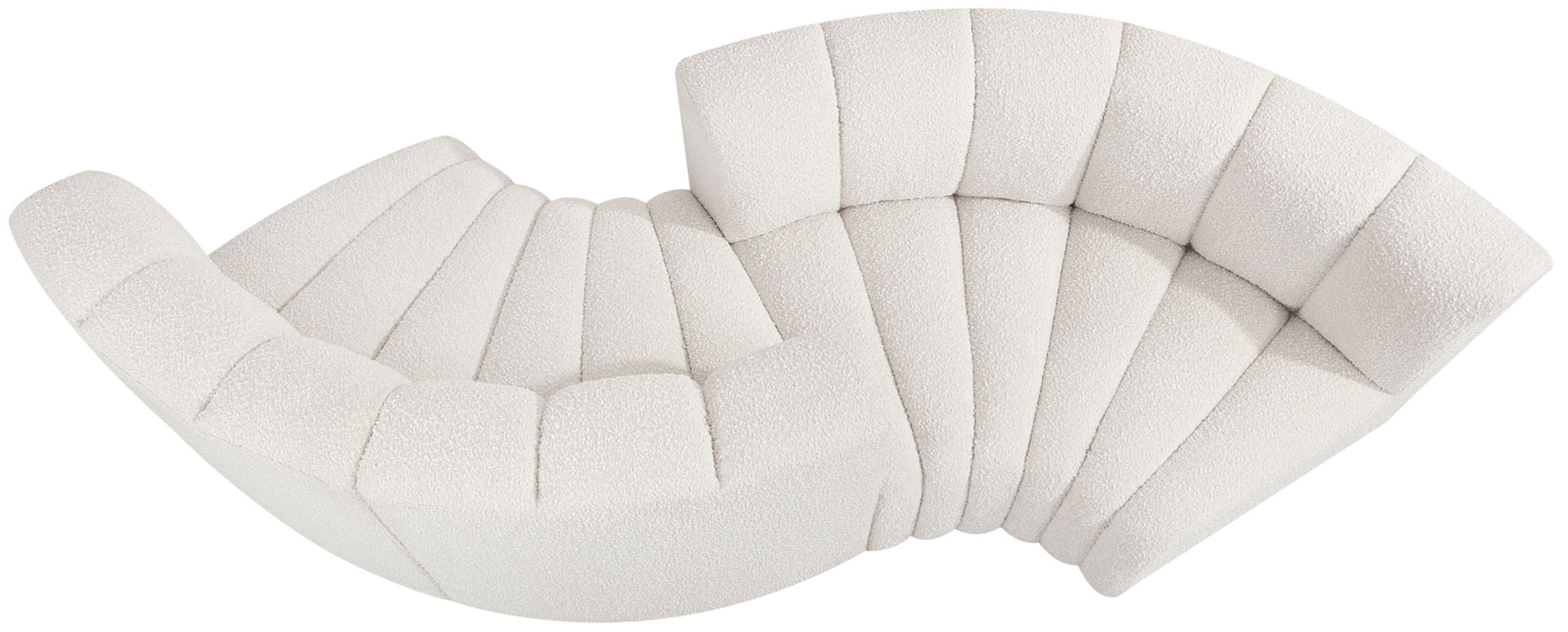 Arc - Boucle Fabric 4 Piece Curved Modular Sofa