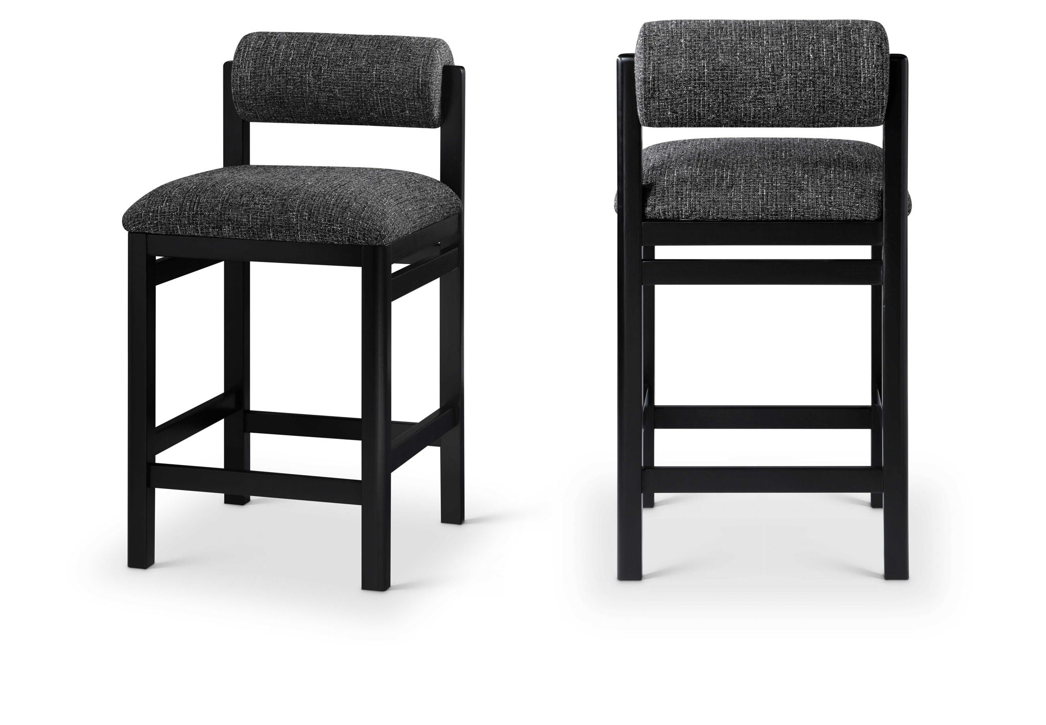 Roundhill - Fabric Counter Stool - Black Frame