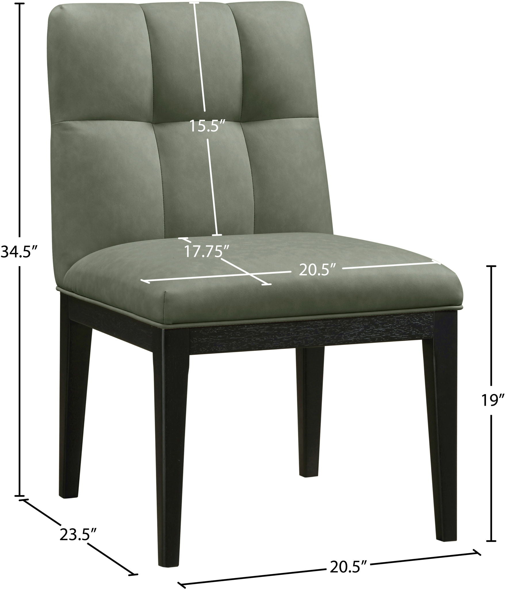 Adrian - Dining Side Chair (Set of 2) - Black Legs