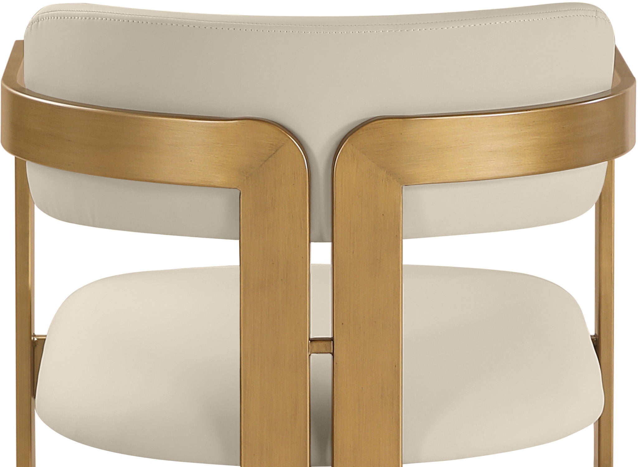 Aurum - Vegan Leather Upholstered Dining Chair With Brushed Brass Base (Set of 2)
