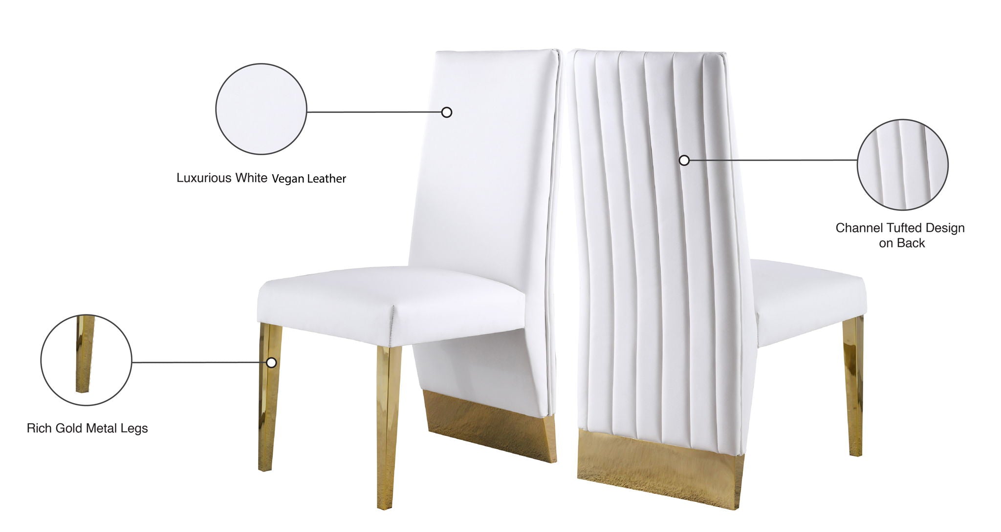 Porsha - Dining Chair (Set of 2) - Gold Base