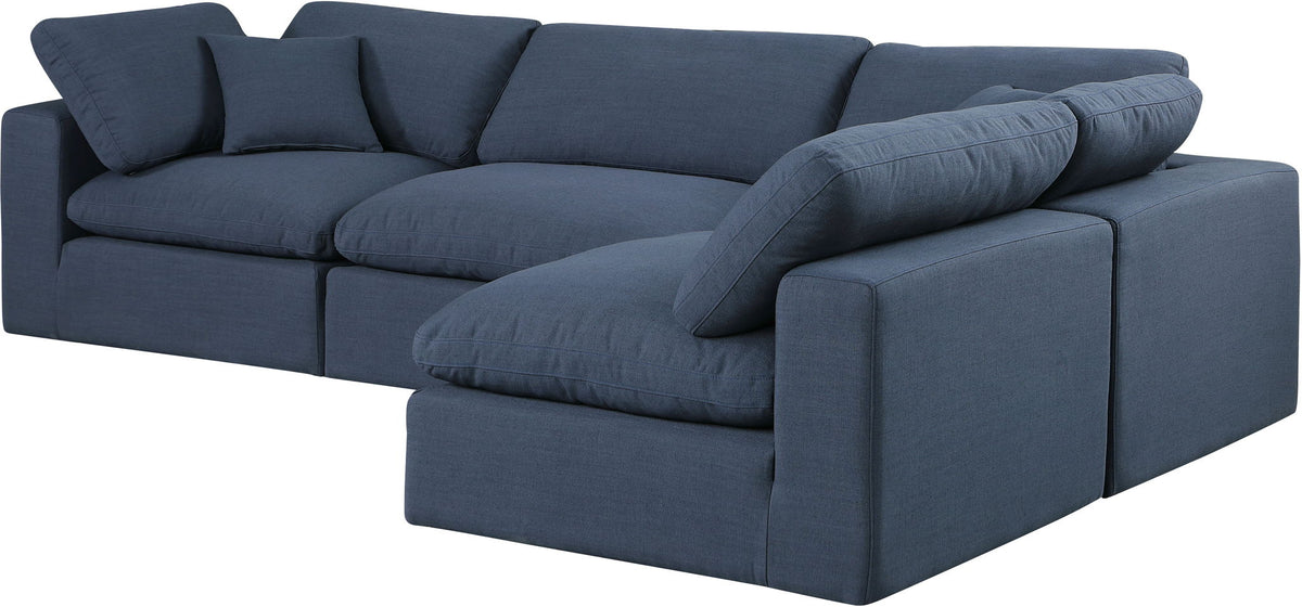 Comfy - 4 Piece Linen Fabric Modular Armless Sectional
