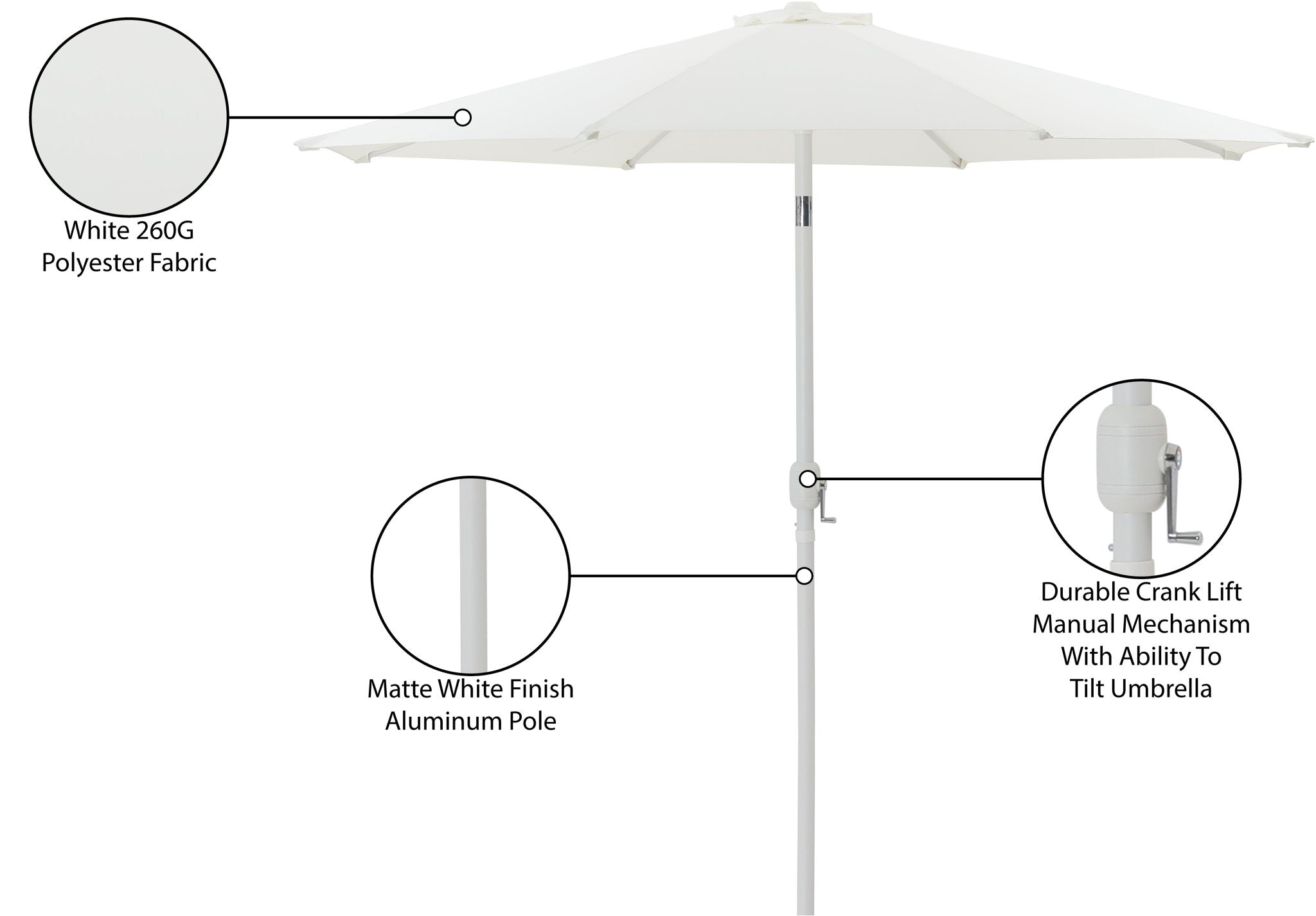 Fiji - Patio Umbrella With White Pole