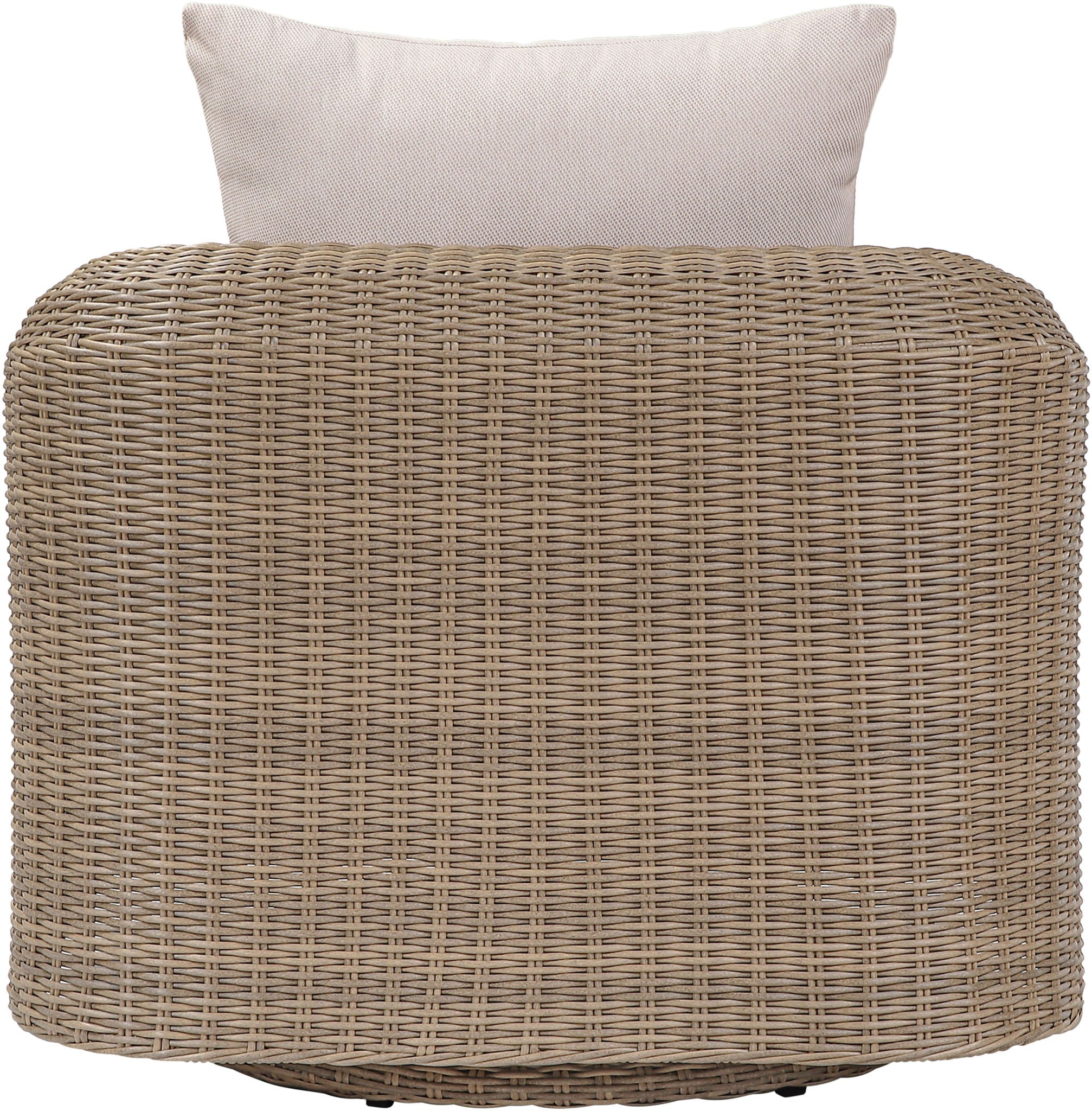 Seacrest - Olefin Water Resistant Fabric And Wicker Outdoor Patio Swivel Chair