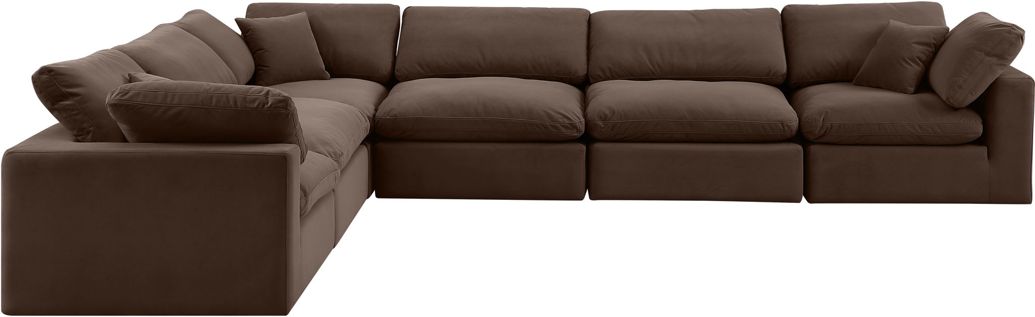 Comfy - 6 Piece Velvet Modular Corner Sectional