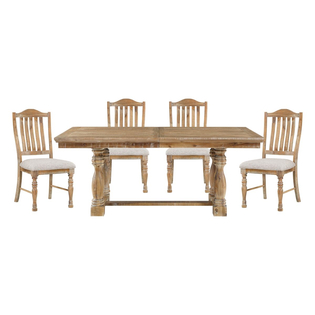 Weatherford - 5 Piece Set (Table & 4 Side Chairs) - Natural / Gray