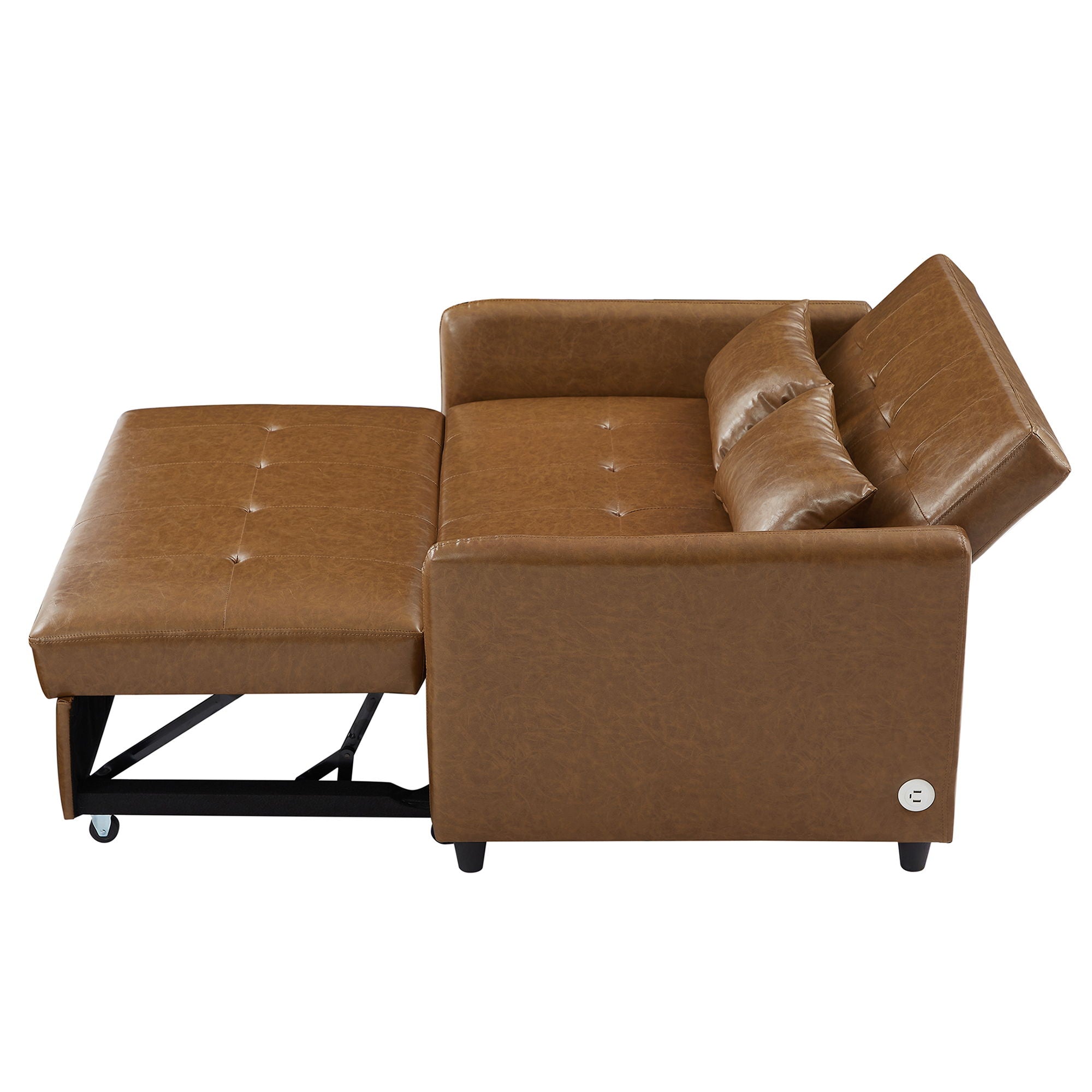 Convertible Sleeper Sofa Bed With 3 USB Ports