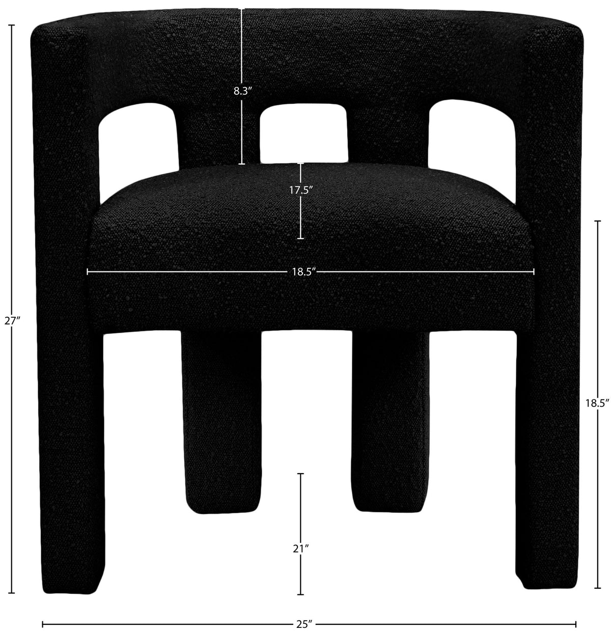 Athena - Boucle Fabric Dining Chair