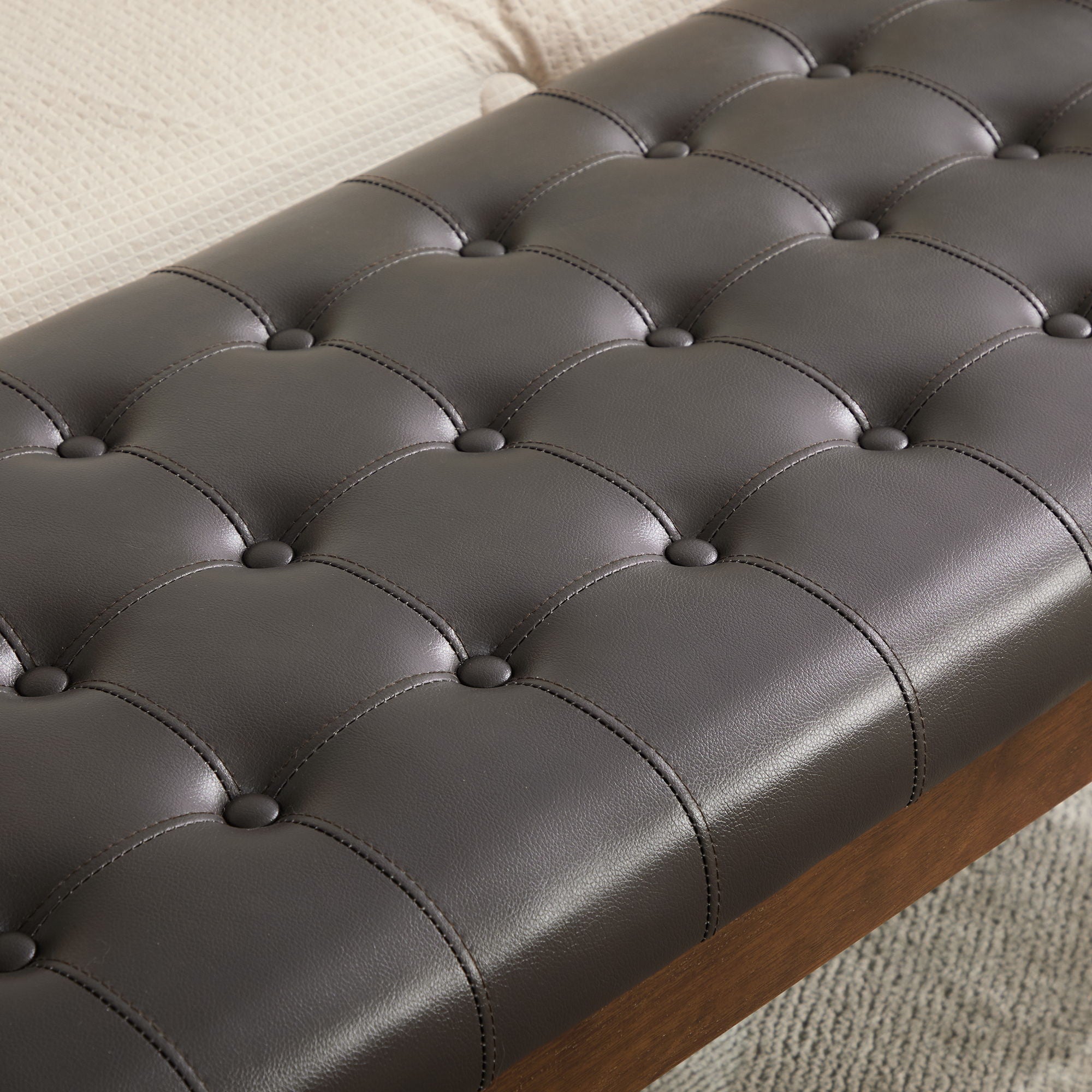 Upholstered End Of Bed Bench With Headrest
