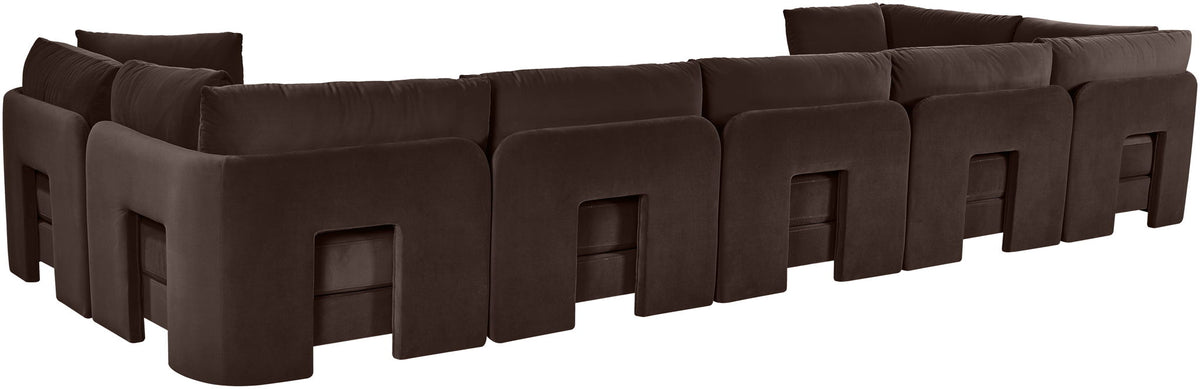 Hammond - Velvet Performance Fabric Upholstered 7 Piece U-Shaped Sectional