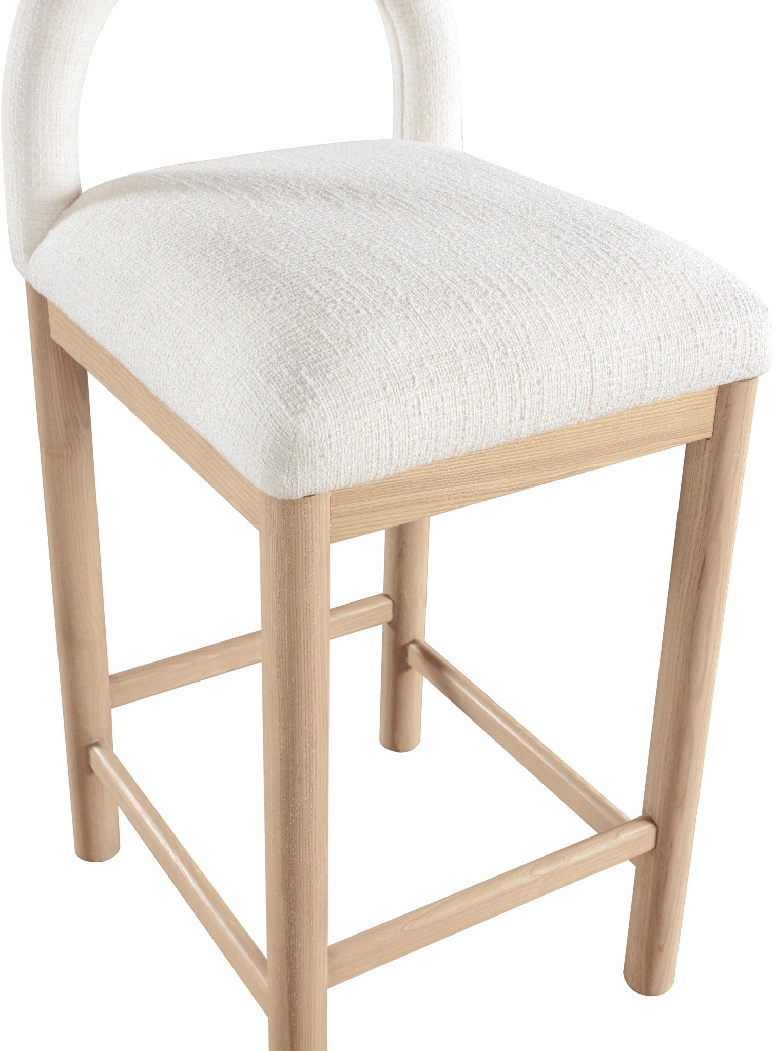 Conrad - Linen Counter Stool With Natural Legs