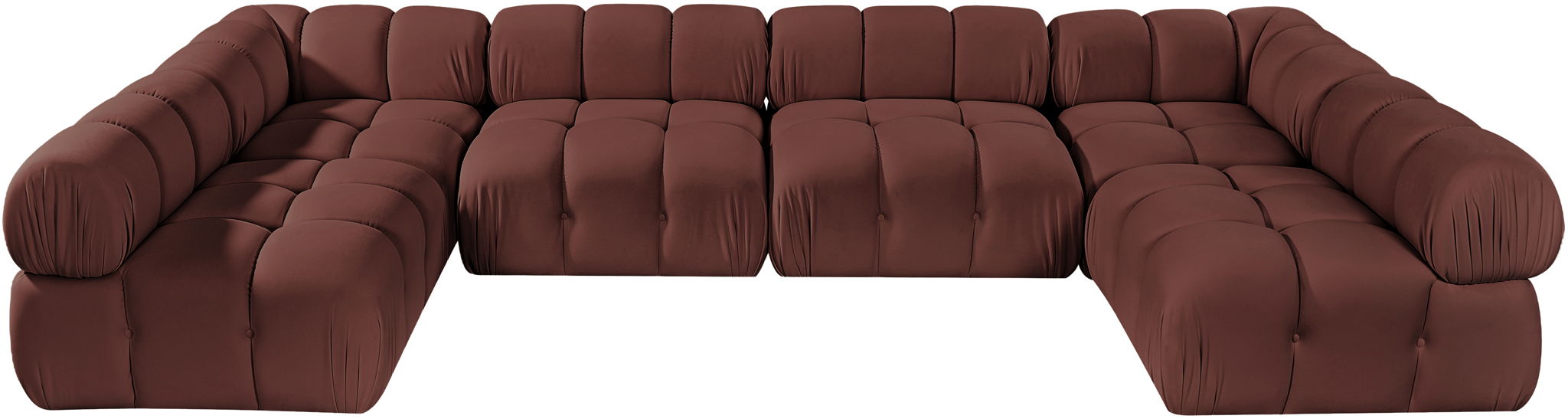 Orin - U-Shaped Velvet 6 Piece Modular Sectional