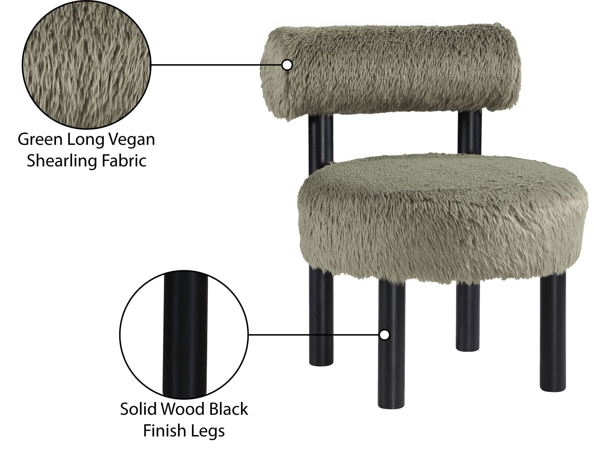 Ambre - Vegan Shearling Fabric Upholstered Accent Chair
