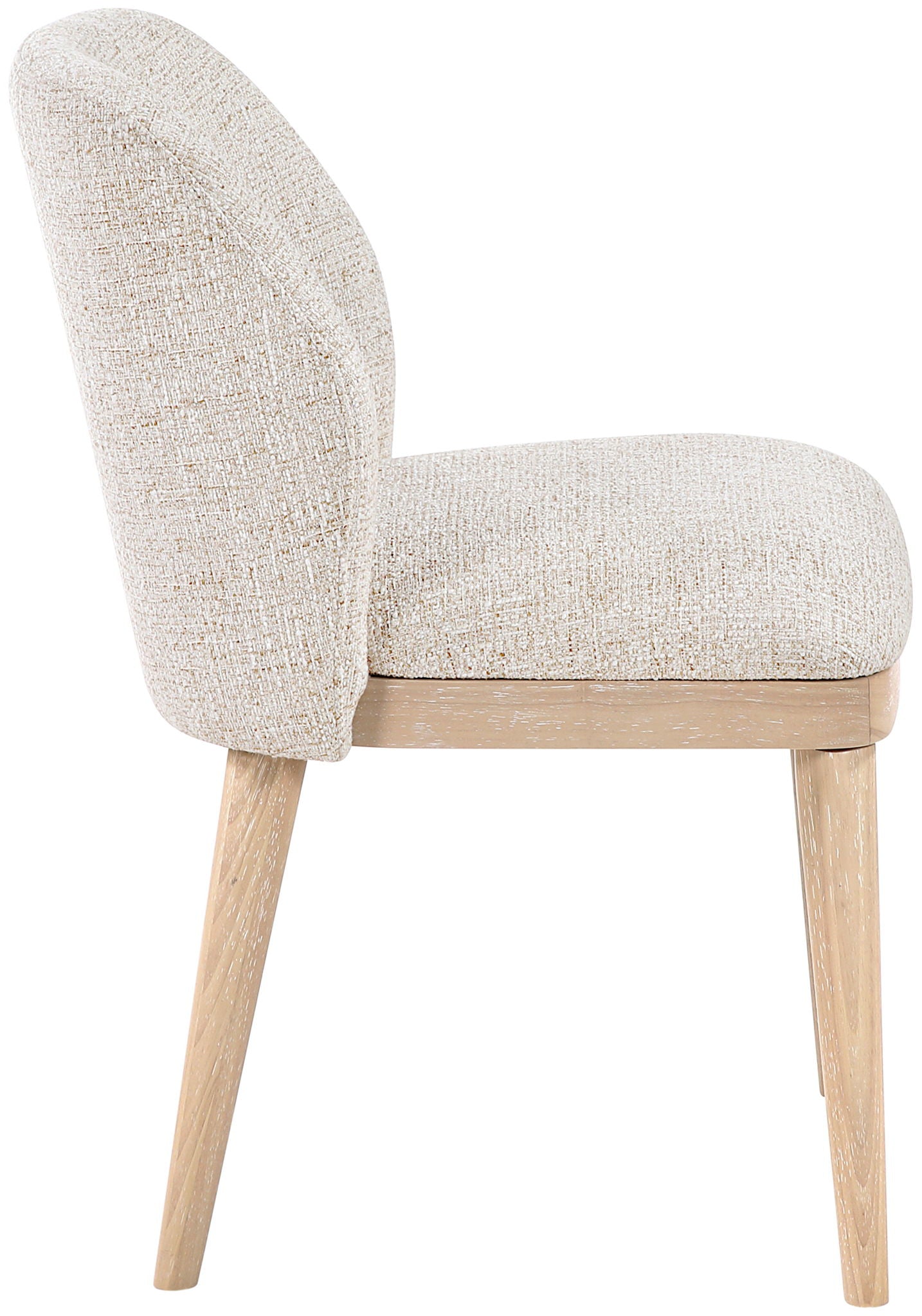 Valeo - Linen Textured Fabric Upholstered Dining Chair (Set of 2) - Painted Natural Base
