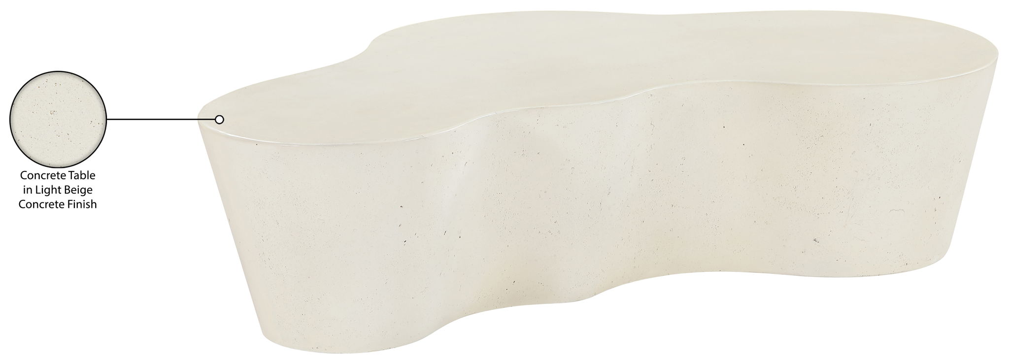 Monza - Concrete And Fiberglass Indoor / Outdoor Coffee Table - Cream