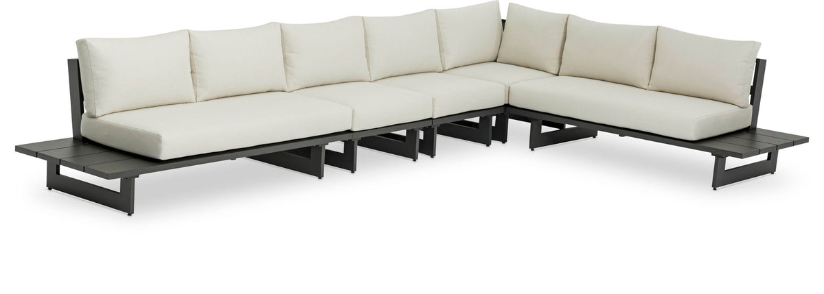 Maldives - 5 Piece Water Resistant Outdoor Patio Modular Sectional With Gray Base