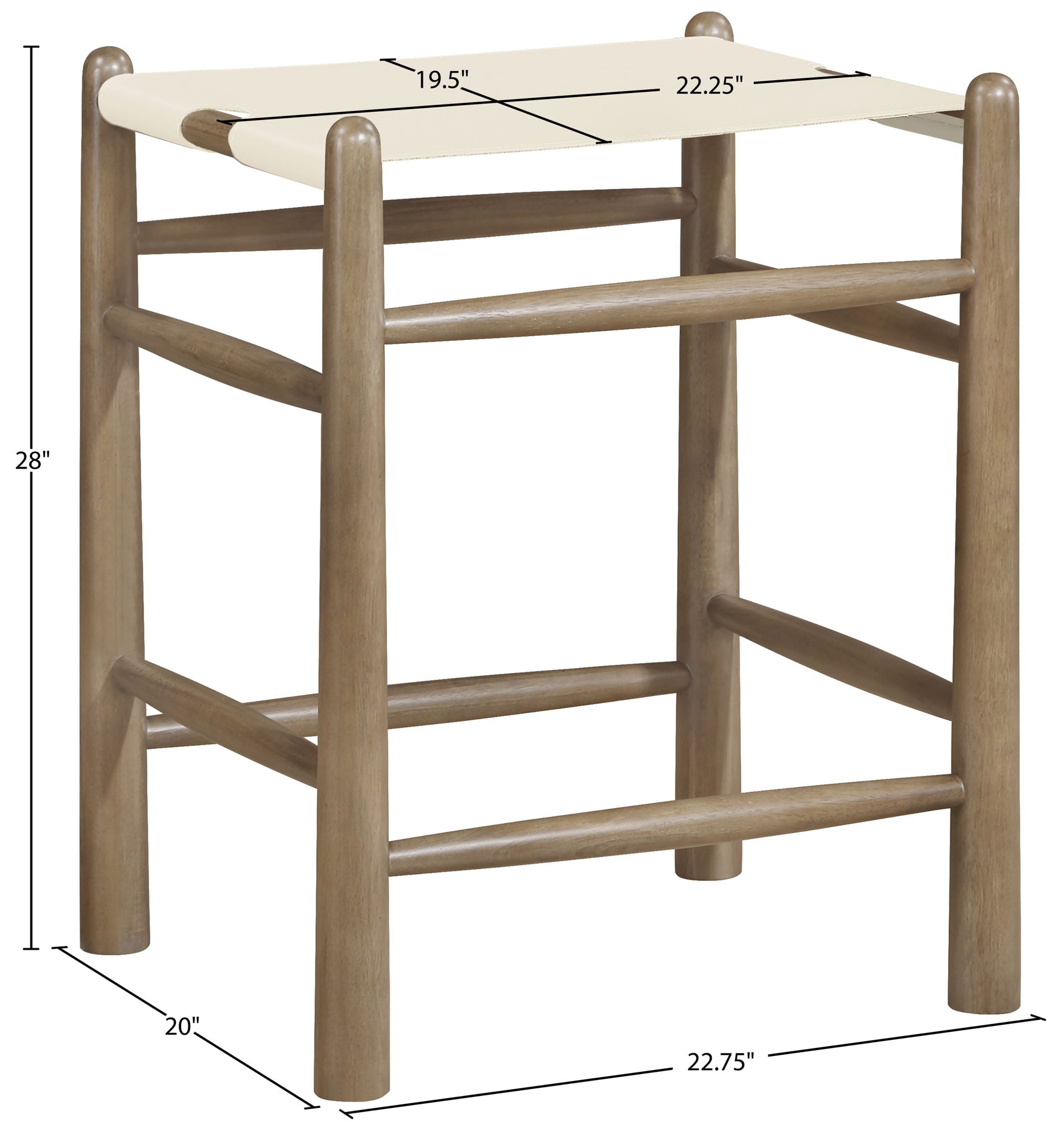 Santos - Backless Counter Stool With Stained Brown Base