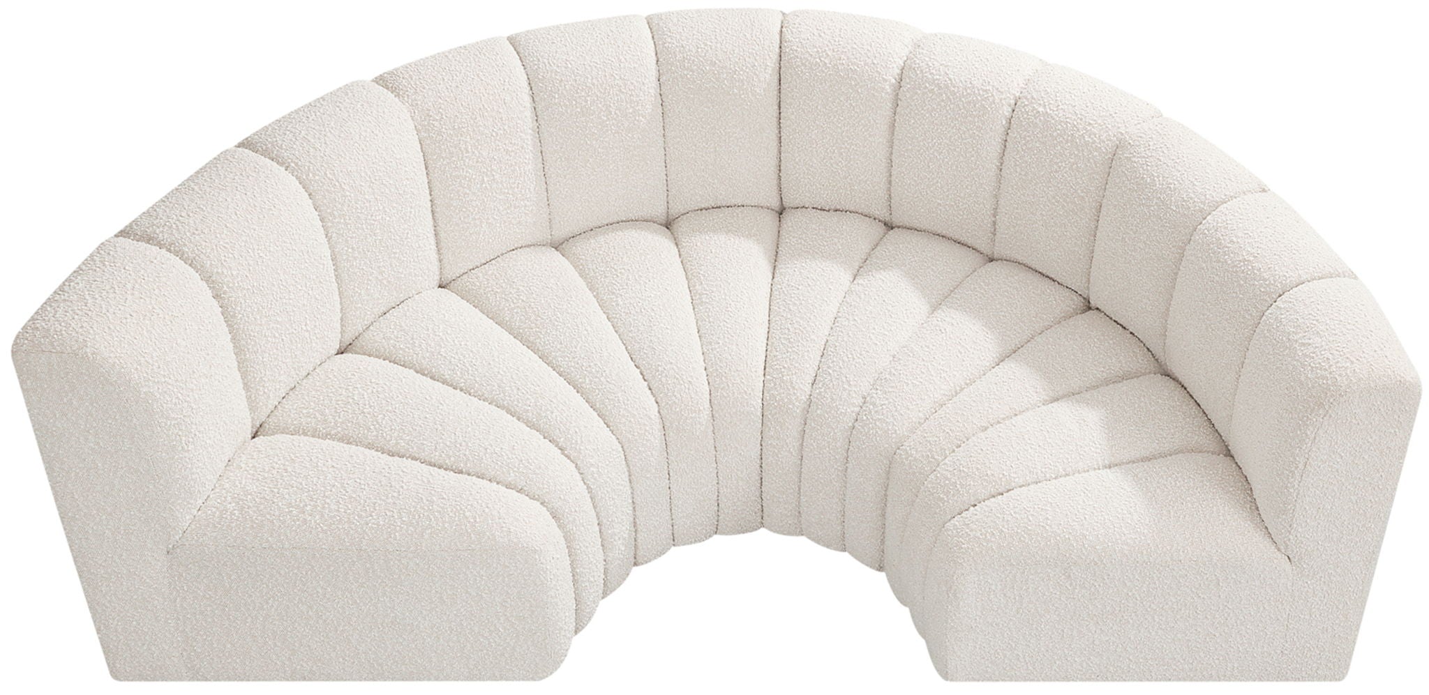 Arc - Boucle Fabric 4 Piece U-Shaped Modular Sofa