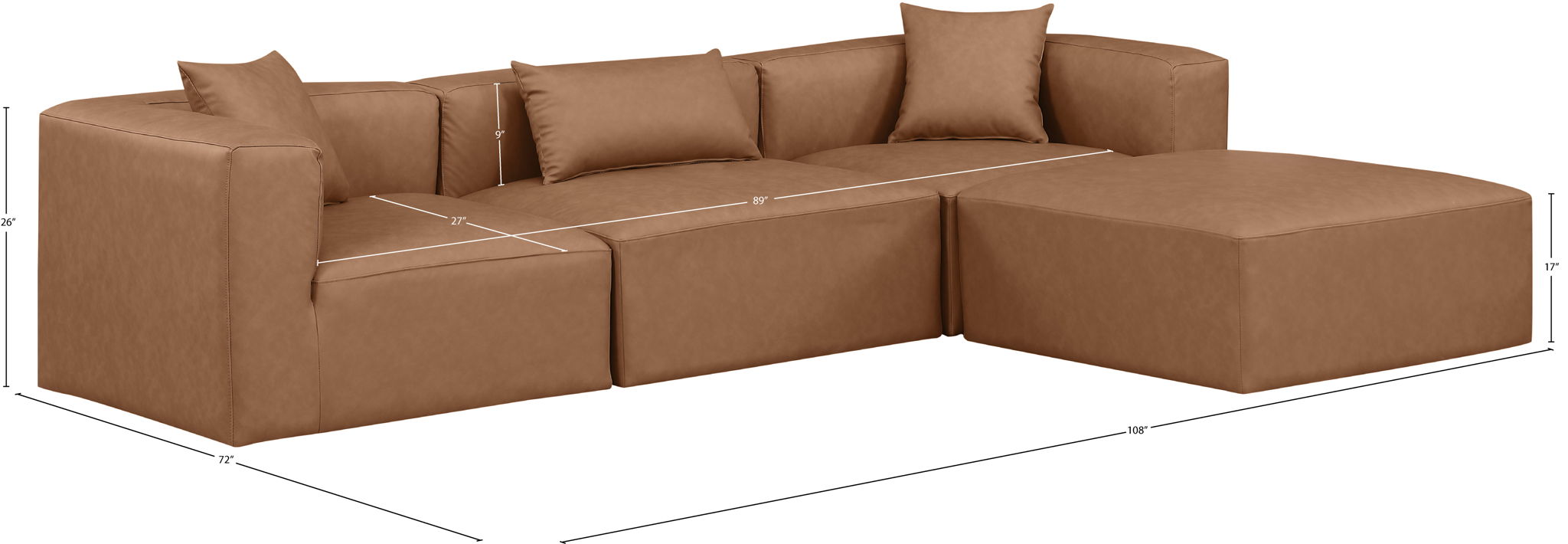 Cube - 4 Piece Modular Sectional With Chaise