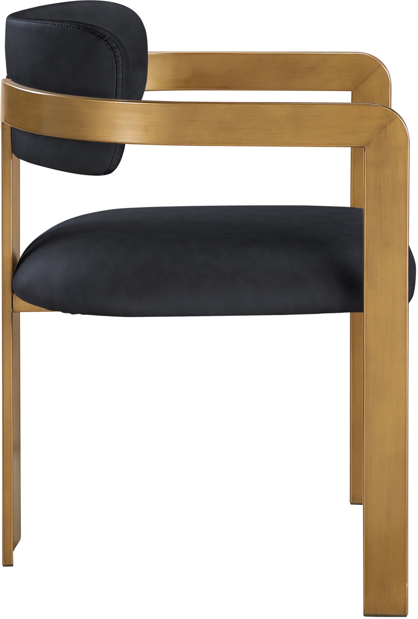 Aurum - Vegan Leather Upholstered Dining Chair With Brushed Brass Base (Set of 2)