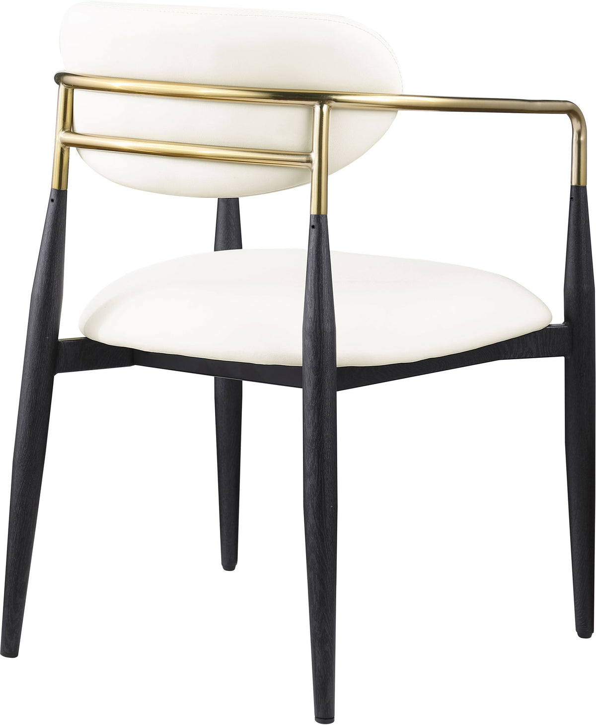Ronda - Vegan Leather Upholstered Dining Arm Chair - Black Legs