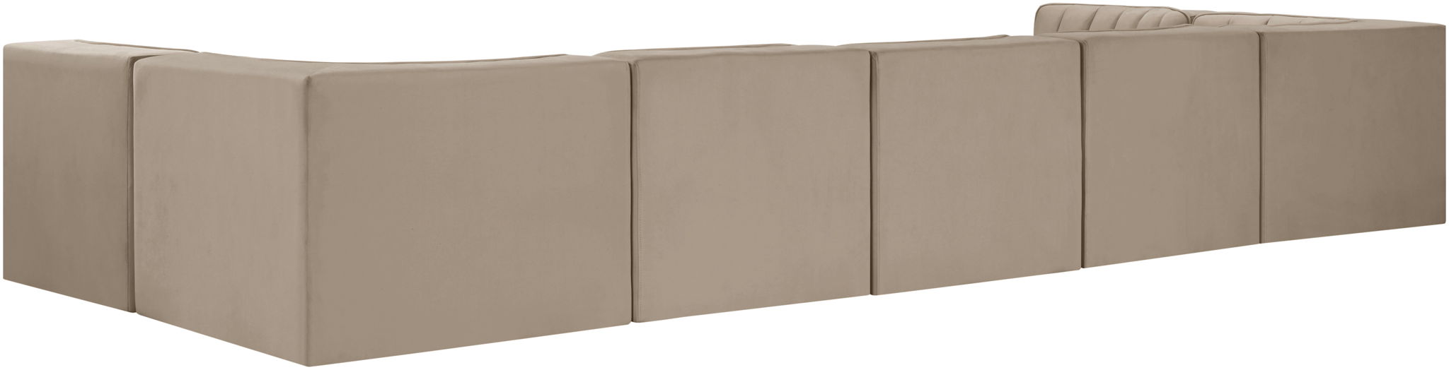 Rummi - Velvet Performance Fabric Upholstered 7 Piece Modular Sectional (With 2 Corner Chairs)